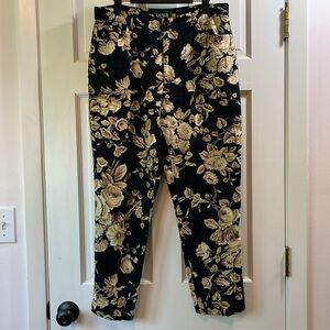 Lauren Ralph Lauren Linen Floral Tapered Leg Pants - Size 12P